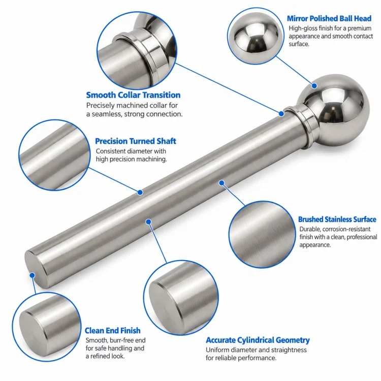 CNC Machined Ball Head Rod